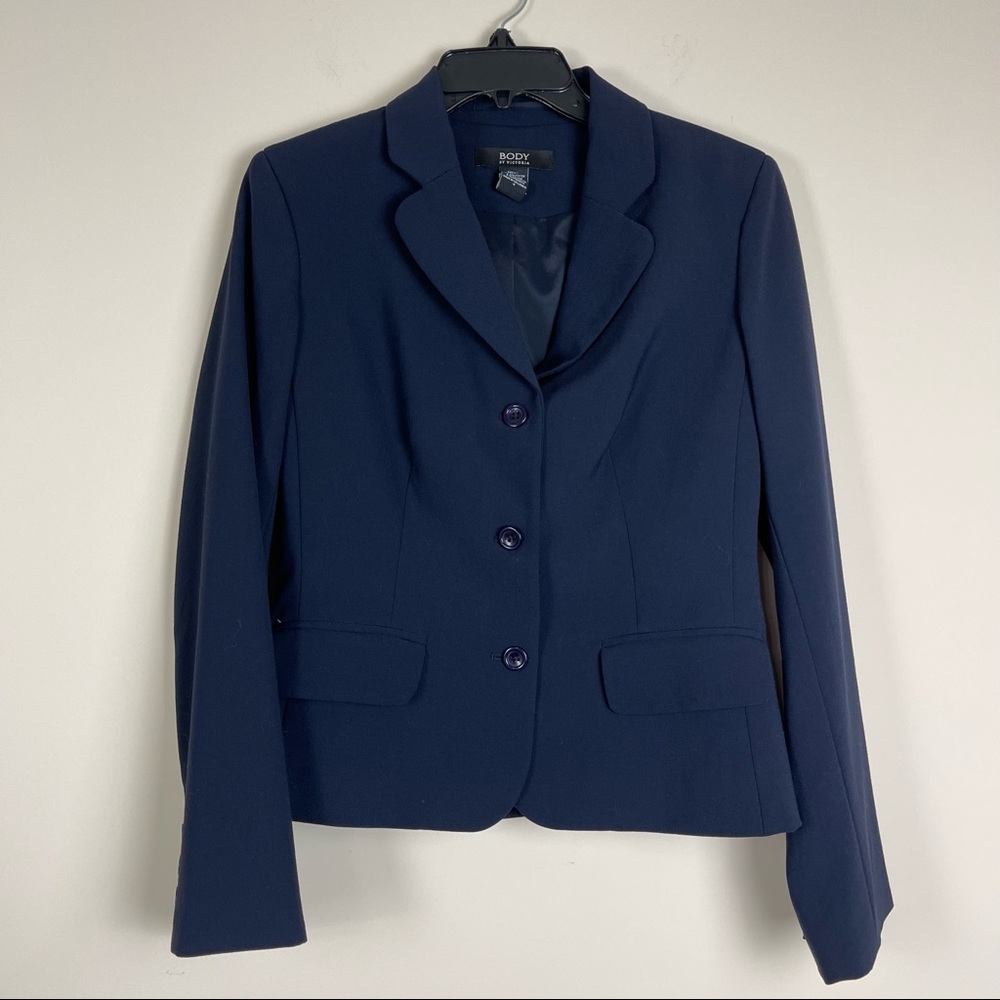 Body by Victoria button up navy blue blazer